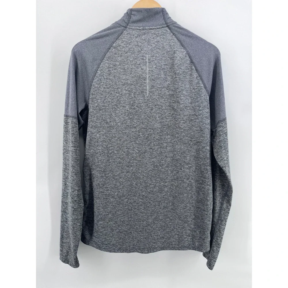 Nike Running Dri-FIT Quarter Zip Pullover Grey Heathered Mens Small S